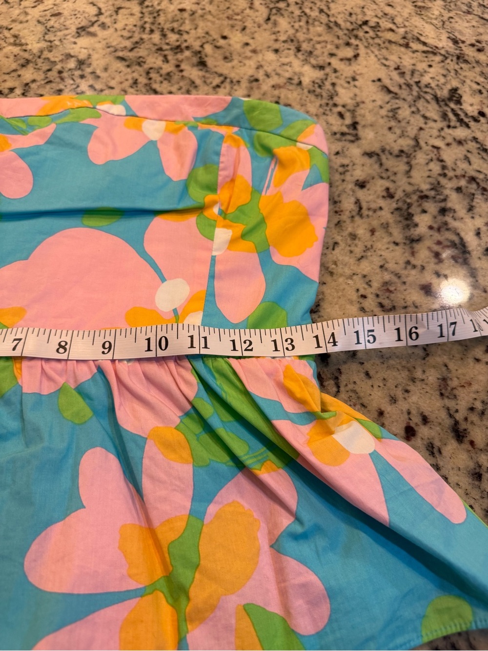 Lilly Pulitzer 100% Cotton Multicolor Floral Strapless Top with Bottom Ruffle - Picture 8 of 9
